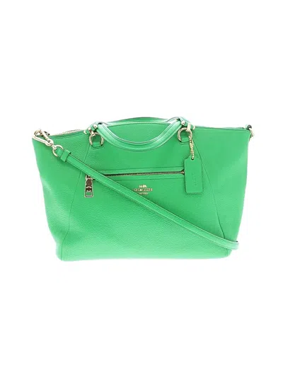 Pre-owned Coach Leather Satchel In Green