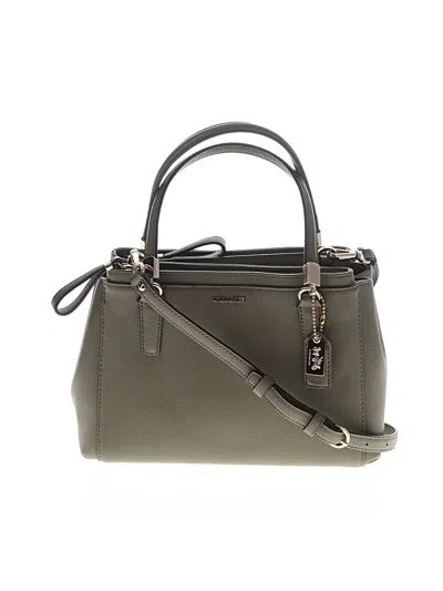 Pre-owned Coach Leather Satchel In Green