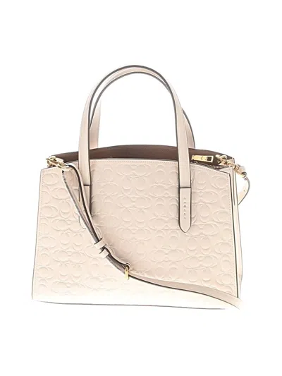 Pre-owned Coach Leather Satchel In Ivory
