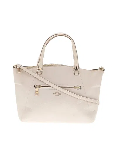 Pre-owned Coach Leather Satchel In Ivory