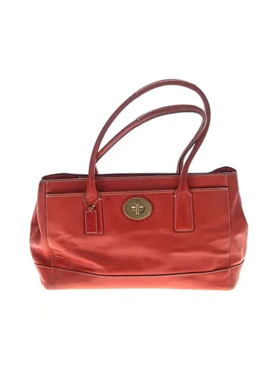 Pre-owned Coach Leather Satchel In Orange