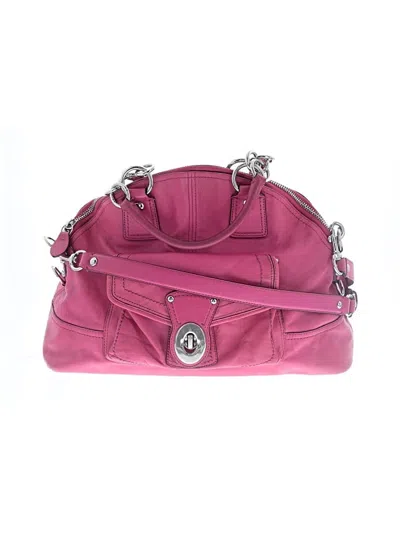 Pre-owned Coach Leather Satchel In Pink