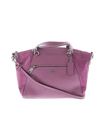 Pre-owned Coach Leather Satchel In Purple