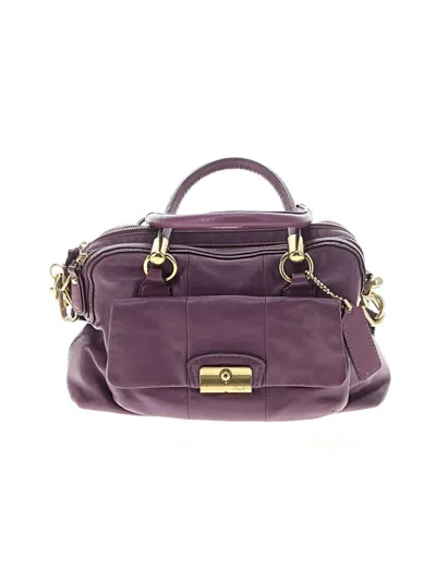 Pre-owned Coach Leather Satchel In Purple