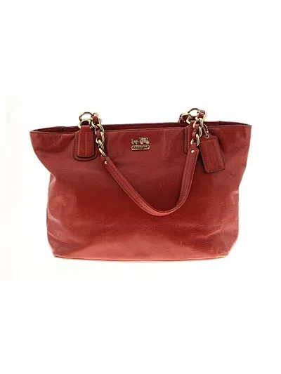 Pre-owned Coach Leather Satchel In Red