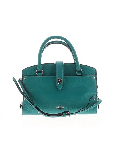 Pre-owned Coach Leather Satchel In Teal