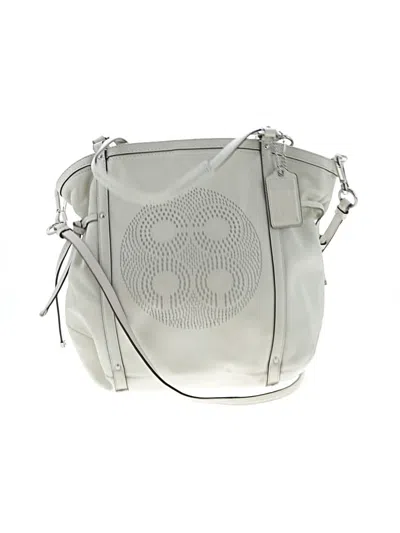 Pre-owned Coach Leather Satchel In White