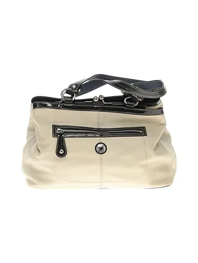 Pre-owned Coach Leather Satchel In White