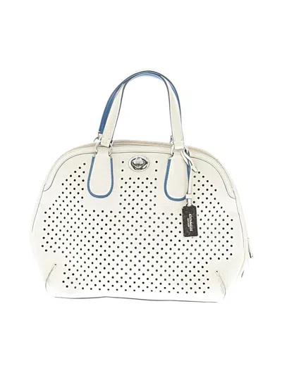Pre-owned Coach Leather Satchel In White