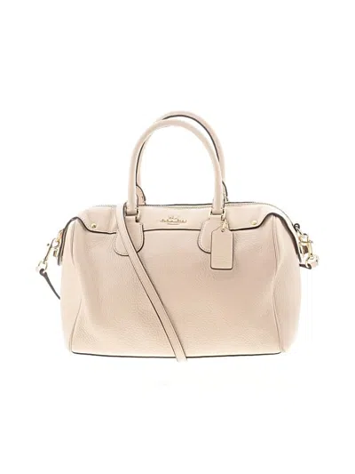 Pre-owned Coach Leather Satchel In White
