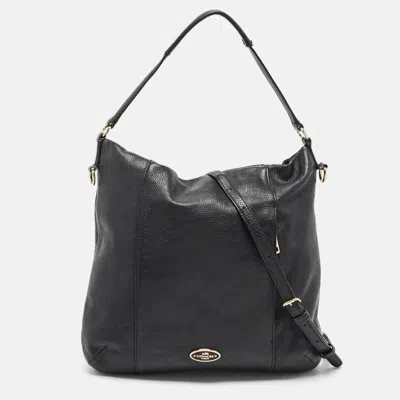 Coach Leather Scout Hobo In Black