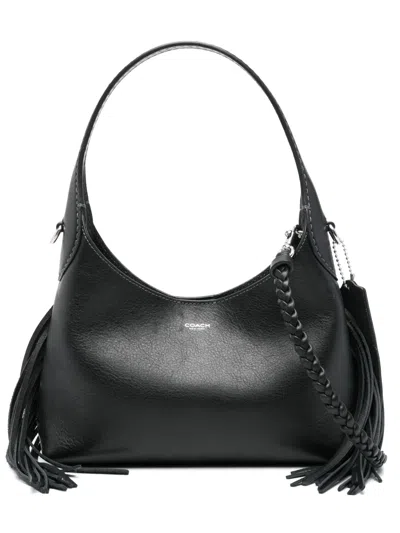 Coach Leather Shoulder Bag In Black