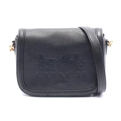 Coach Leather Shoulder Bag In Black