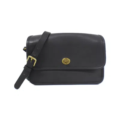 Coach Leather Shoulder Bag In Black