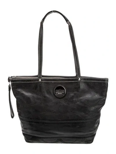 Pre-owned Coach Leather Shoulder Bag In Black