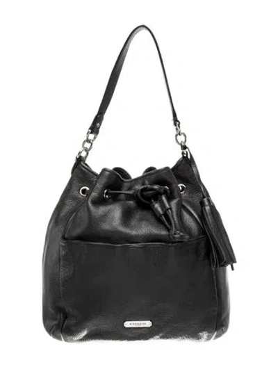 Pre-owned Coach Leather Shoulder Bag In Black