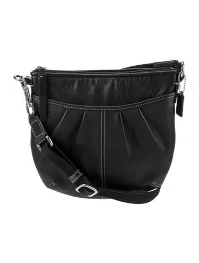 Pre-owned Coach Leather Shoulder Bag In Black