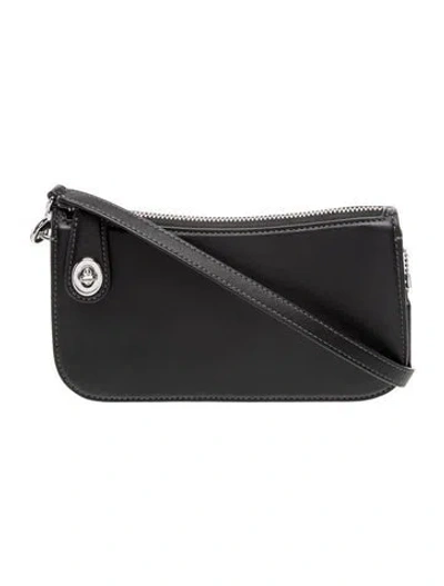 Pre-owned Coach Leather Shoulder Bag In Black