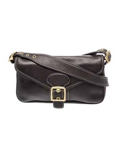 Pre-owned Coach Leather Shoulder Bag In Black