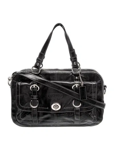 Pre-owned Coach Leather Shoulder Bag In Black