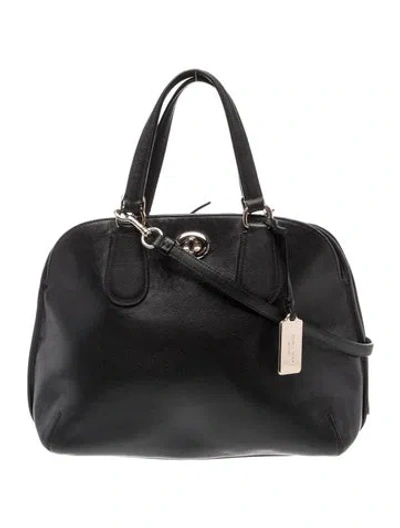 Pre-owned Coach Leather Shoulder Bag In Black