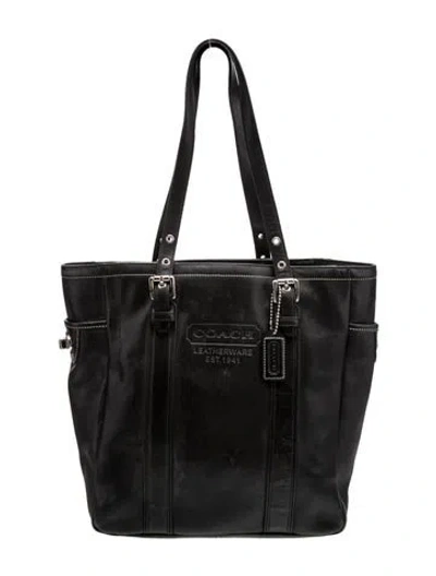 Pre-owned Coach Leather Shoulder Bag In Black