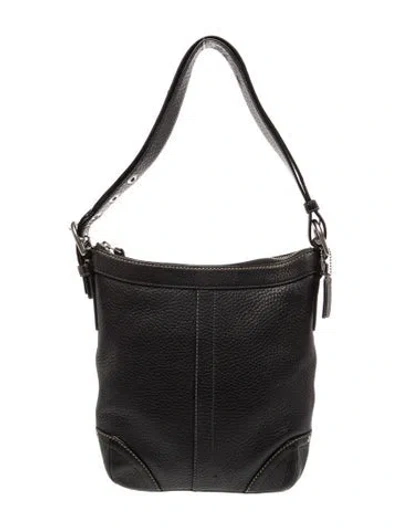 Pre-owned Coach Leather Shoulder Bag In Black