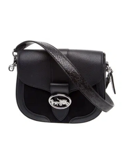 Pre-owned Coach Leather Shoulder Bag In Black