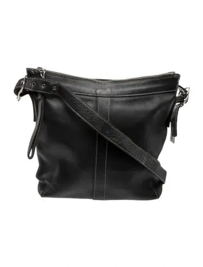 Pre-owned Coach Leather Shoulder Bag In Black