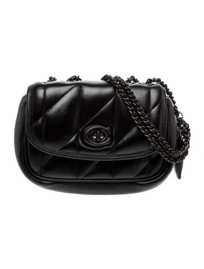 Pre-owned Coach Leather Shoulder Bag In Black