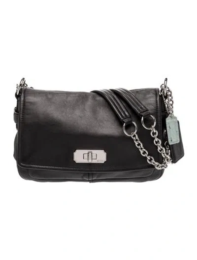 Pre-owned Coach Leather Shoulder Bag In Black