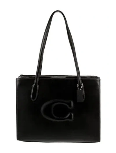 Pre-owned Coach Leather Shoulder Bag In Black