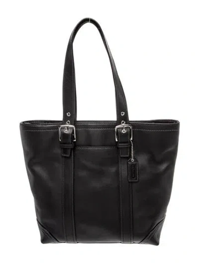Pre-owned Coach Leather Shoulder Bag In Black