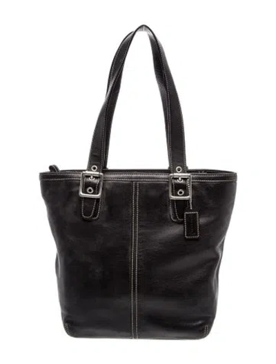 Pre-owned Coach Leather Shoulder Bag In Black
