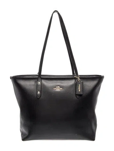 Pre-owned Coach Leather Shoulder Bag In Black
