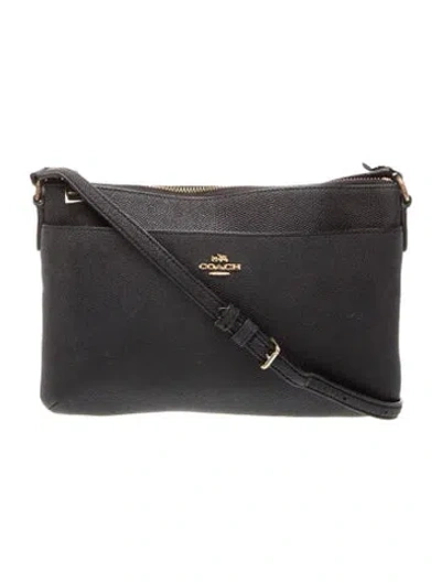 Pre-owned Coach Leather Shoulder Bag In Black