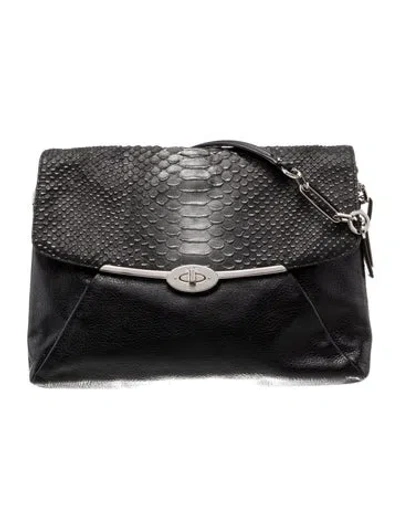 Pre-owned Coach Leather Shoulder Bag In Black