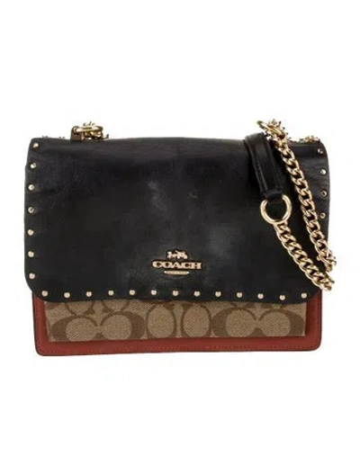 Pre-owned Coach Leather Shoulder Bag In Black