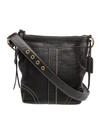 Pre-owned Coach Leather Shoulder Bag In Black