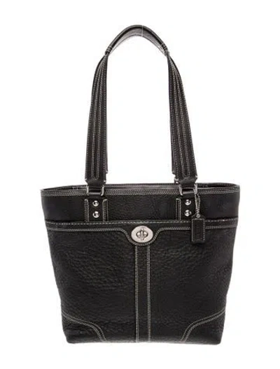 Pre-owned Coach Leather Shoulder Bag In Black