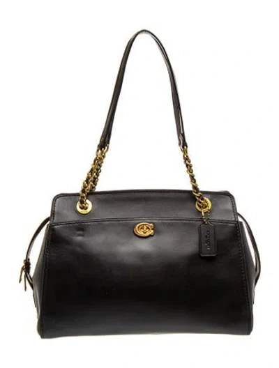 Pre-owned Coach Leather Shoulder Bag In Black