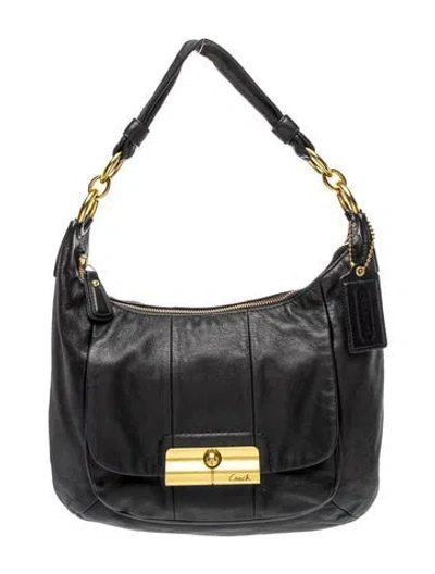 Pre-owned Coach Leather Shoulder Bag In Black