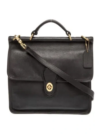 Pre-owned Coach Leather Shoulder Bag In Black