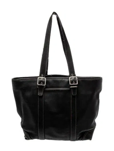 Pre-owned Coach Leather Shoulder Bag In Black