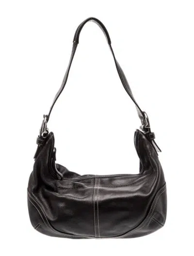 Pre-owned Coach Leather Shoulder Bag In Black