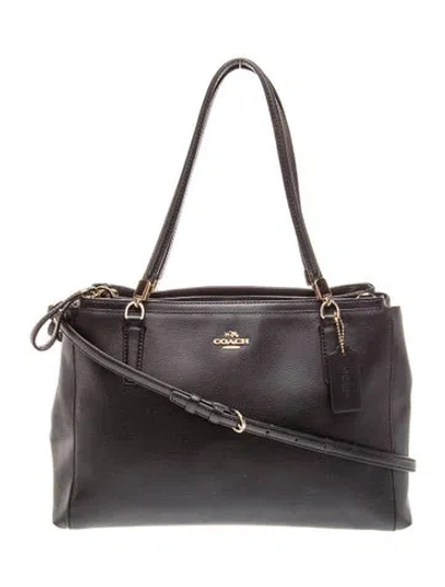 Pre-owned Coach Leather Shoulder Bag In Black