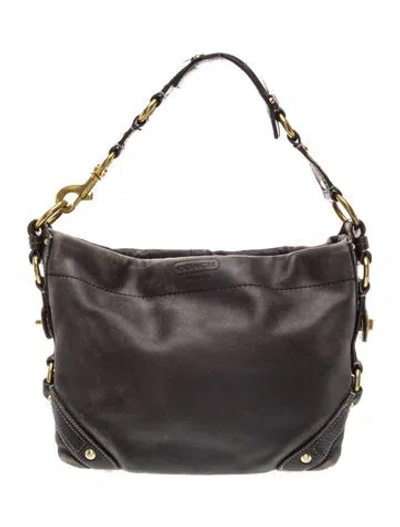 Pre-owned Coach Leather Shoulder Bag In Black