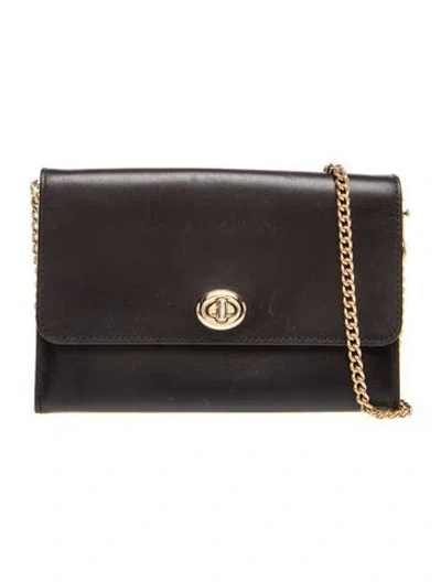 Pre-owned Coach Leather Shoulder Bag In Black