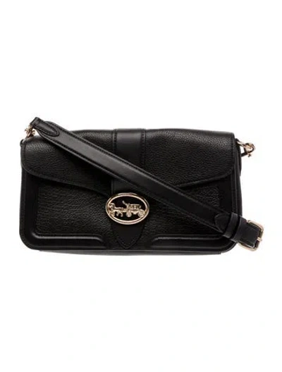 Pre-owned Coach Leather Shoulder Bag In Black