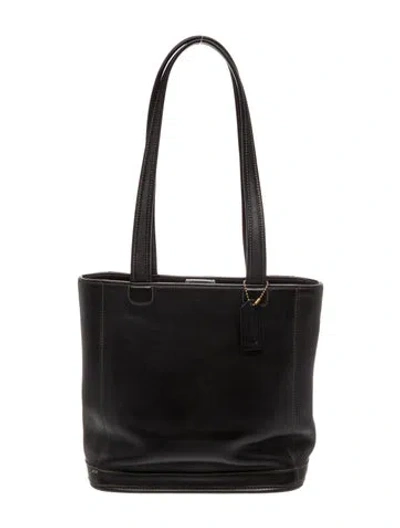 Pre-owned Coach Leather Shoulder Bag In Black